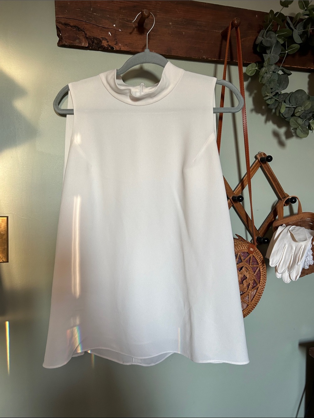 Lafayette 148 New York Sleeveless Mock Neck Tunic - White